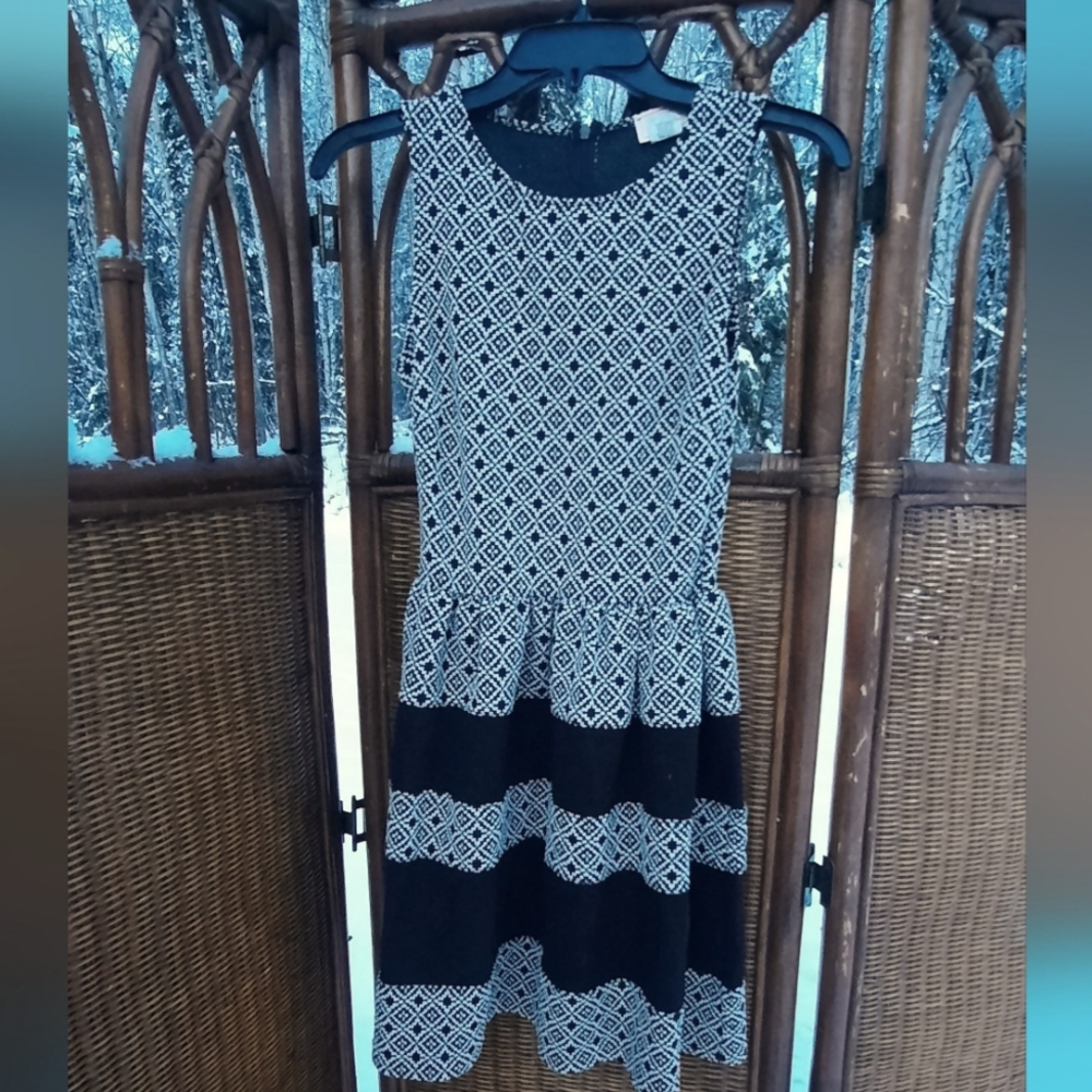 🍀3/15 Vintage 80s Girl black & white dress